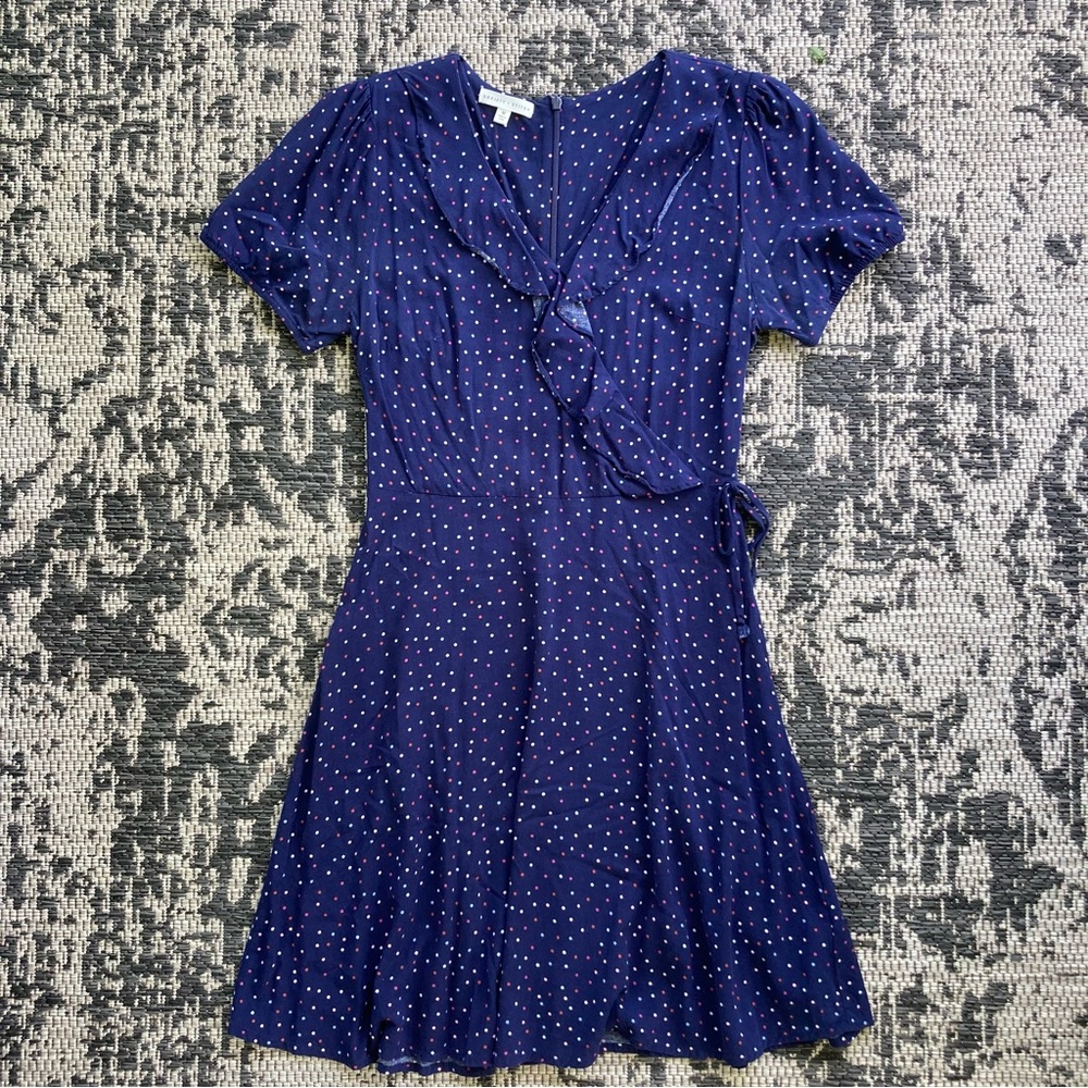 Society + Stitch Polka Dot Faux Wrap Dress Size Medium